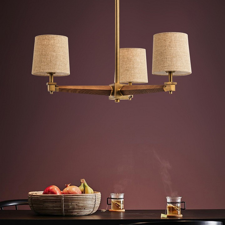 Люстра на штанге ImperiumLoft Jorgenson Beige/Dark wood STAVRA01