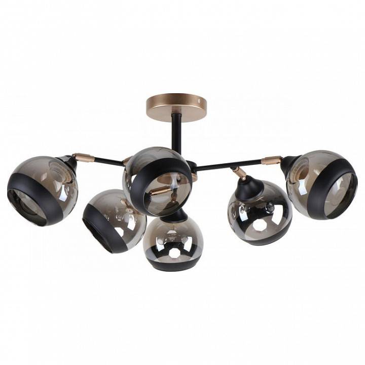 Люстра на штанге Imex MD.51848 на 6 ламп MD.51848-6-S-BK+CPN