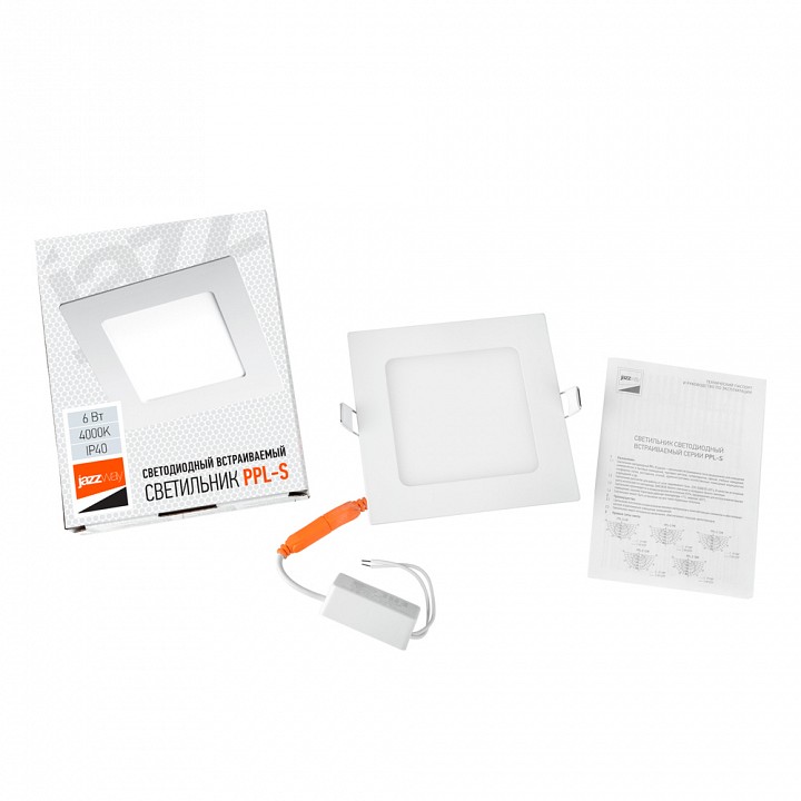 Встраиваемый светильник Jazzway  PPL-S 6W 4000K IP40 WH