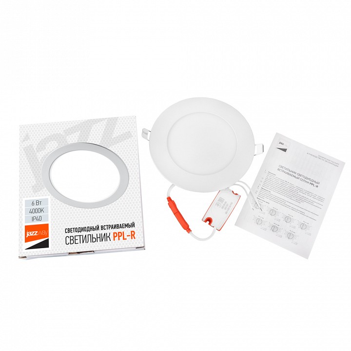 Встраиваемый светильник Jazzway  PPL-R 6w 4000K IP40 WH