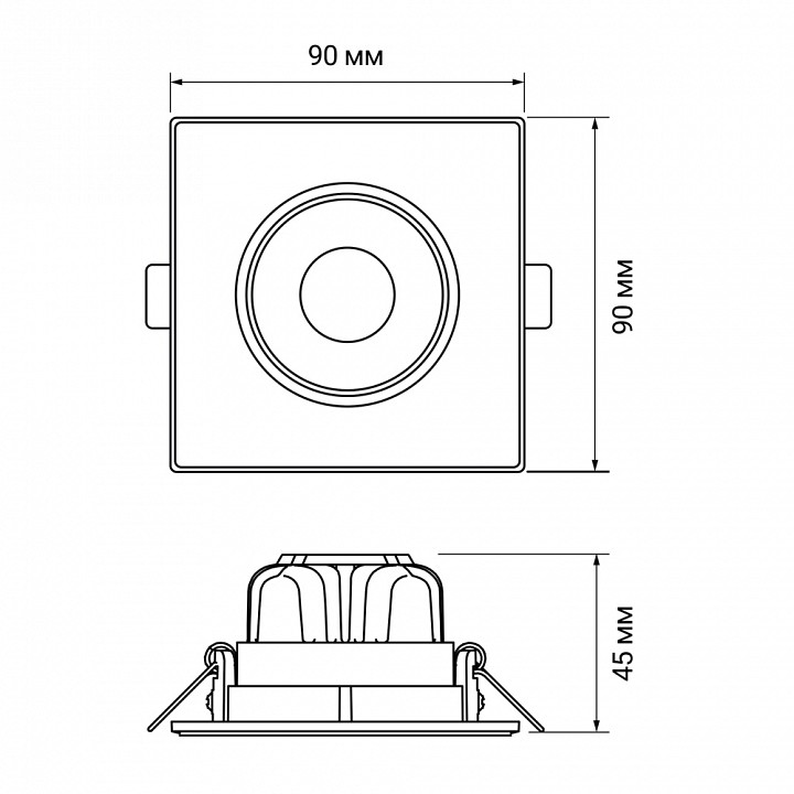 Встраиваемый светильник Jazzway  PSP-S 9044 7W 3000K 38° White  IP40