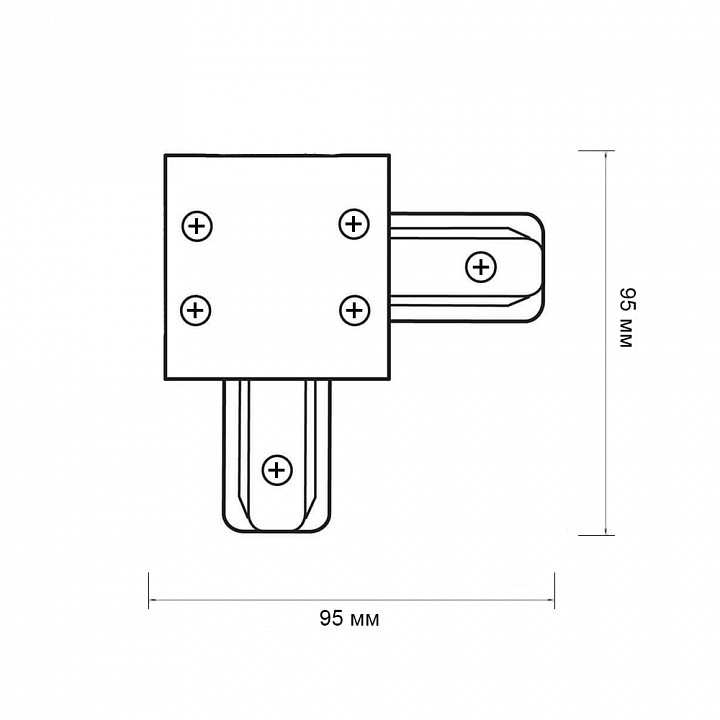 Соединитель угловой внешний для треков встраиваемых Jazzway  PTR/R CL-WH