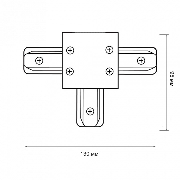 Соединитель T-образный для треков Jazzway  PTR/R CT-BL