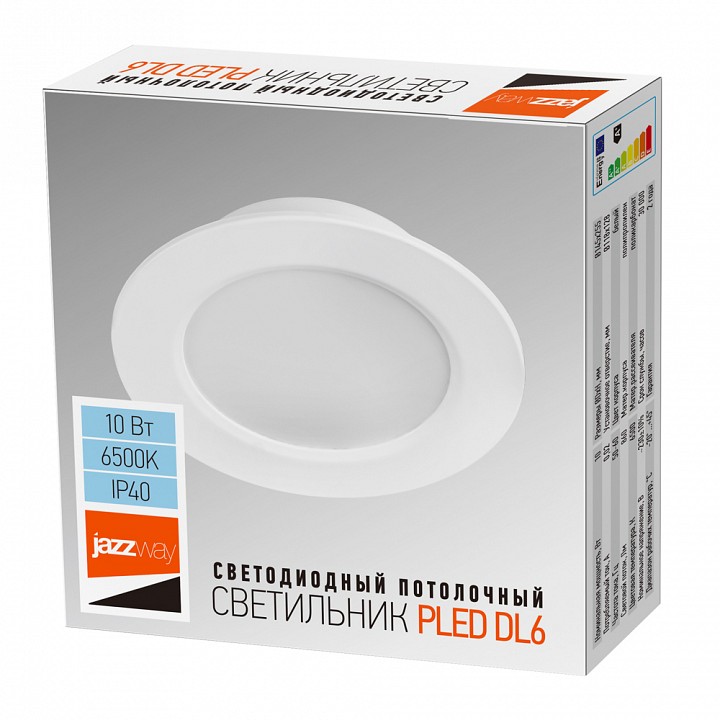 Встраиваемый светильник Jazzway  PLED DL6 10w 6500K WH IP40