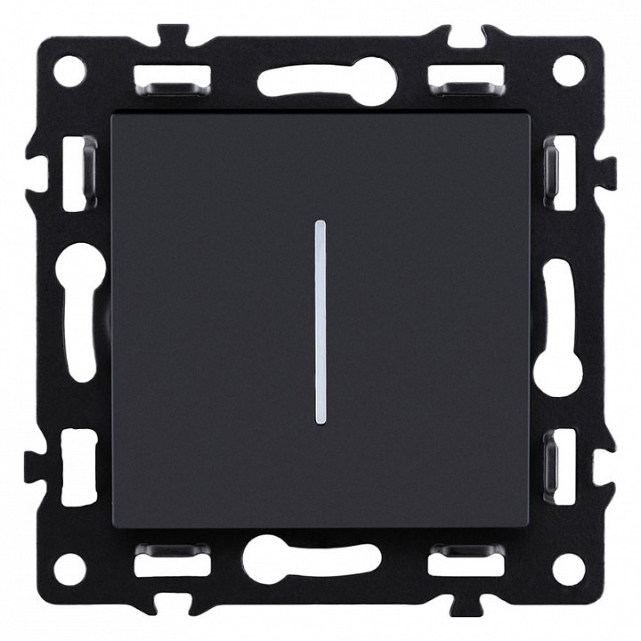 Выключатель одноклавишный с подсветкой без рамки Kollinger Asthetik AS-007BK