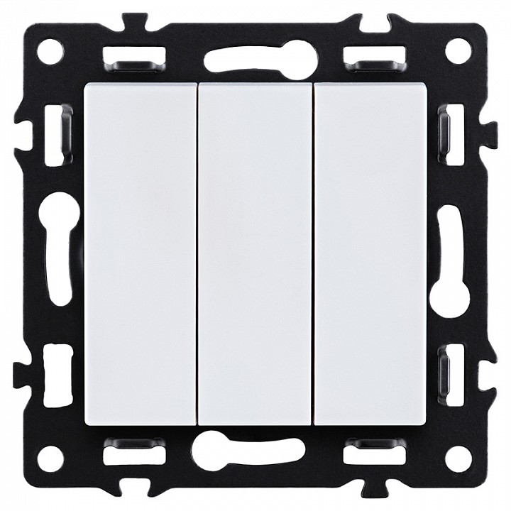 Выключатель трехклавишный без рамки Kollinger Asthetik AS-710WH