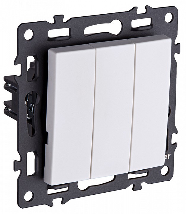 Выключатель трехклавишный без рамки Kollinger Asthetik AS-710WH