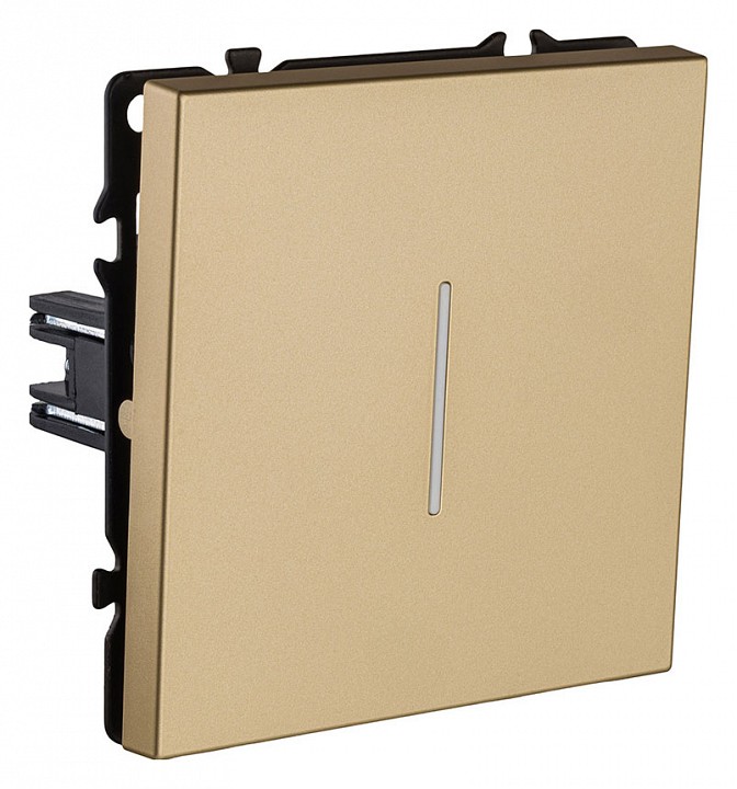 Выключатель проходной одноклавишный с подсветкой без рамки Kollinger Eclipse EC-008GD