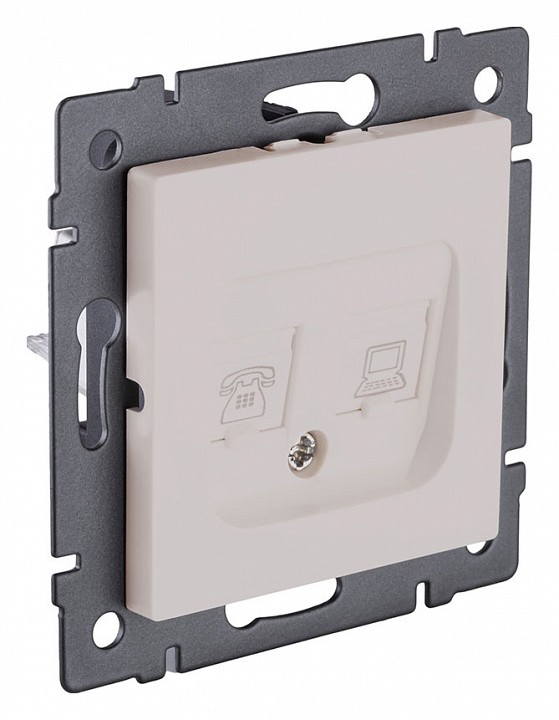 Розетка двойная RJ-11 и Ethernet RJ-45, без рамки Kollinger  REA-011CM