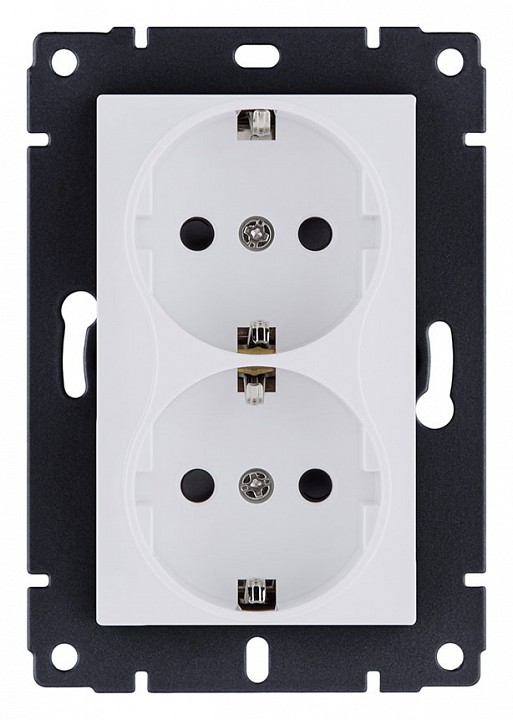 Розетка двойная с заземлением, без рамки Kollinger  REA-032WM