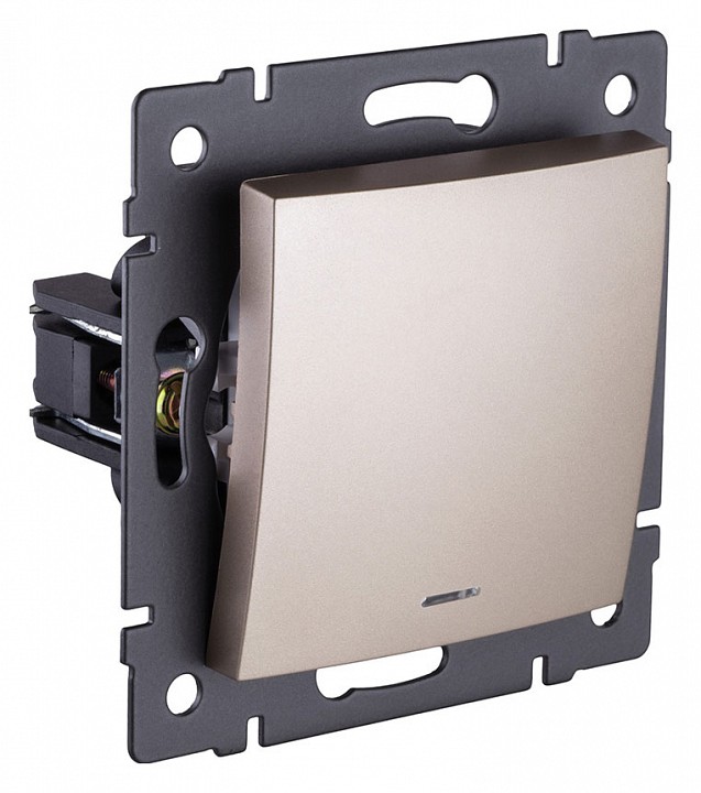 Выключатель проходной одноклавишный с подсветкой без рамки Kollinger  REA-R-004GD