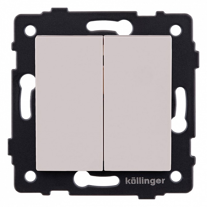 Выключатель двухклавишный без рамки Kollinger  REA-S-007CM