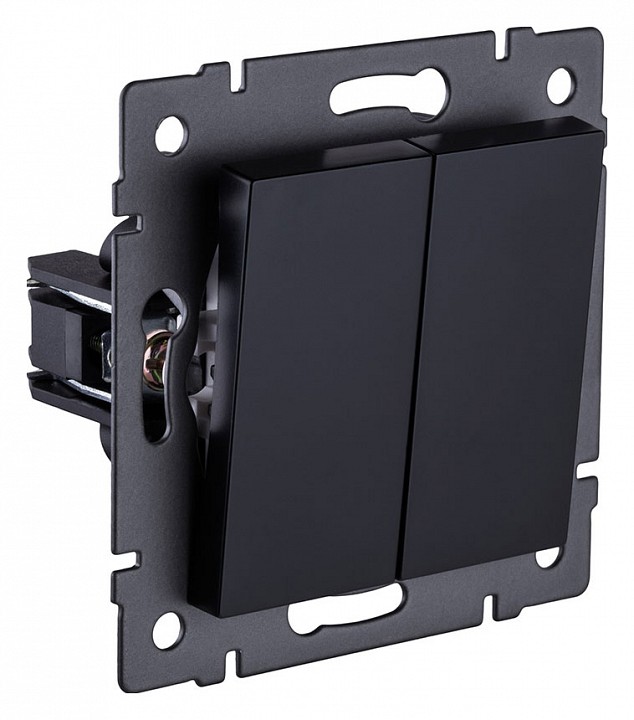 Выключатель двухклавишный без рамки Kollinger  REA-S-011BK