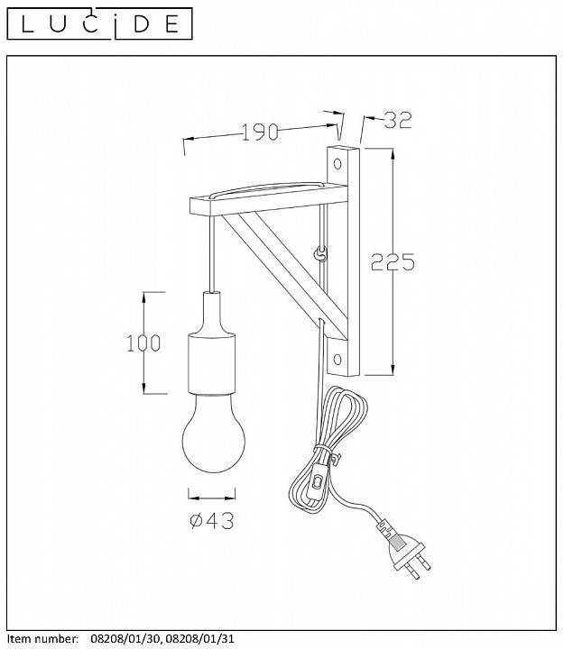 Бра Lucide Fix Wall 08208/01/31