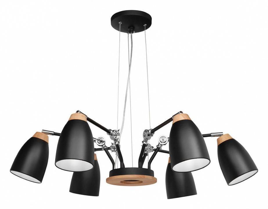 Подвесная люстра Loft It Watchman 6 ламп черная LOFT4402/6BL