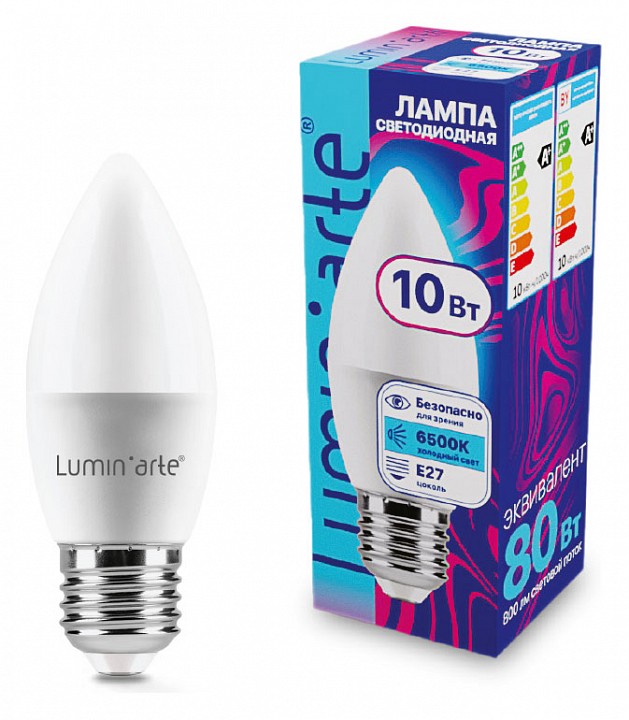 Лампа светодиодная Luminarte  E27 10Вт 6500K LSTD-C37-10W6KE27