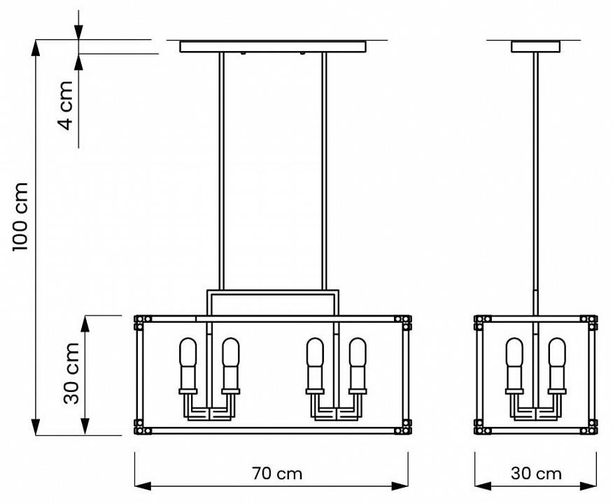 Подвесной светильник LUMINA DECO Waldorf LDP 1140-8 BK+MD
