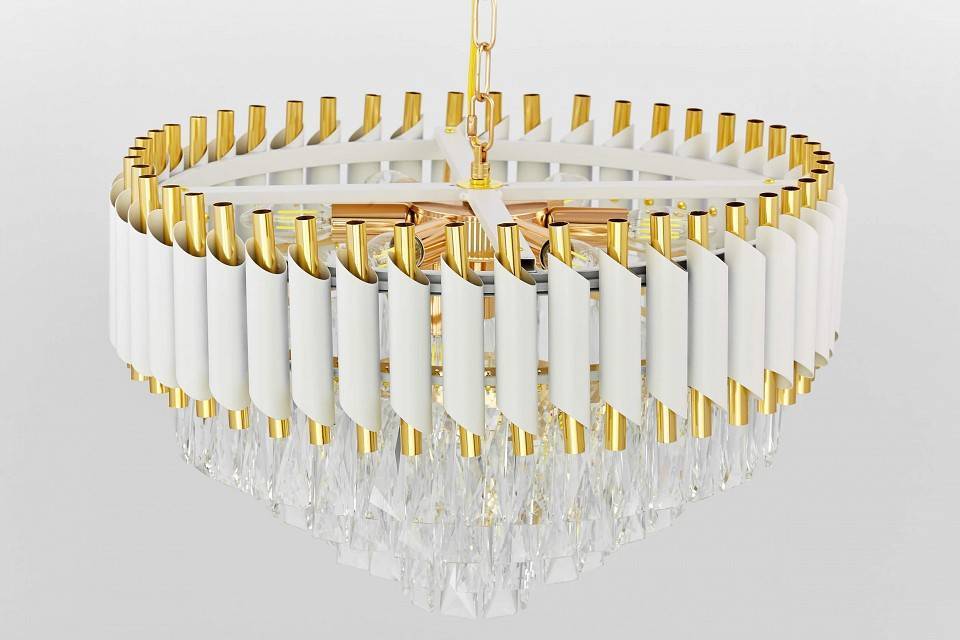 Подвесная люстра LUMINA DECO MAZINI LDP 6003-500 WT+F.GD