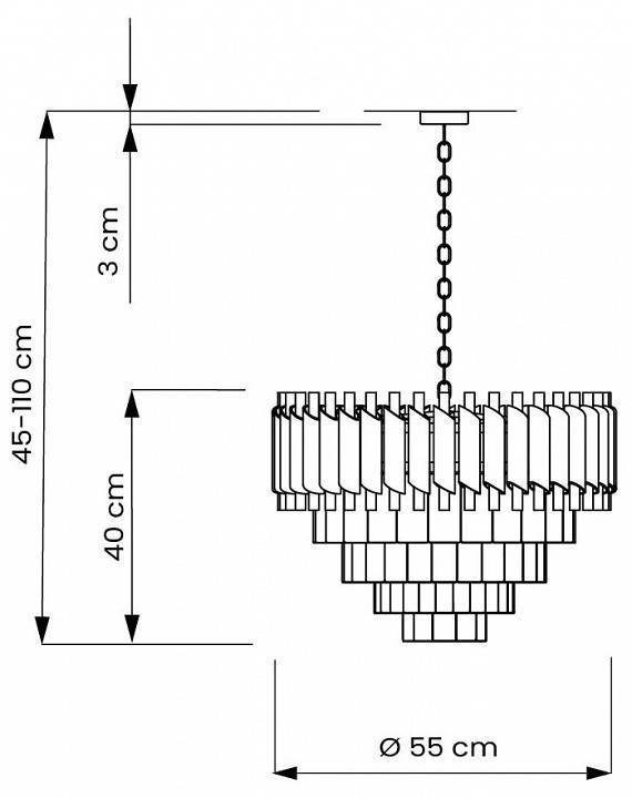 Подвесная люстра LUMINA DECO MAZINI LDP 6003-500 WT+F.GD
