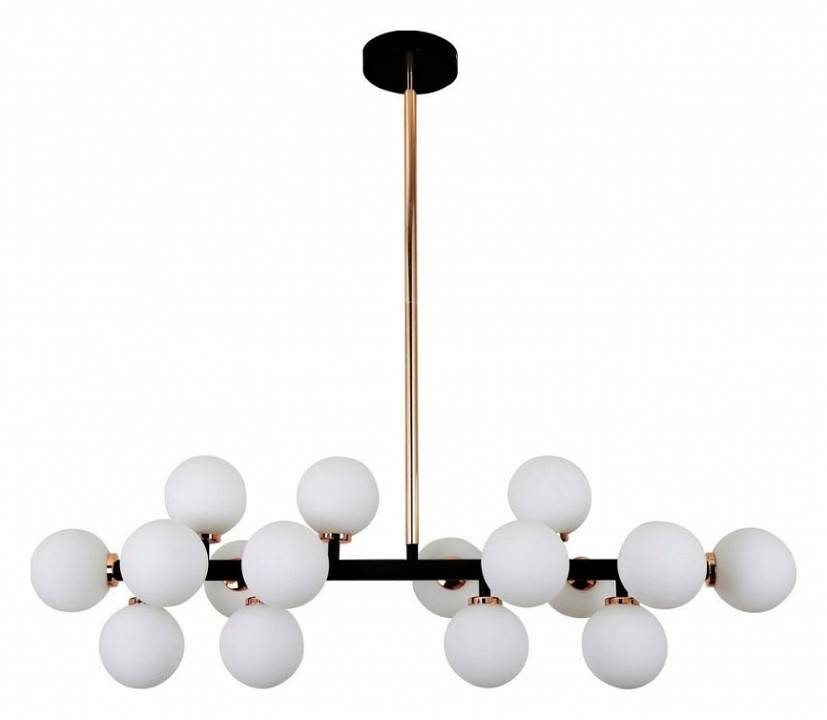 Люстра на штанге LUMINA DECO Marsiada 16 ламп черная/золотая LDP 6033-16 BK+GD