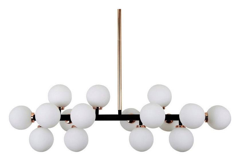 Люстра на штанге LUMINA DECO Marsiada 16 ламп черная/золотая LDP 6033-16 BK+GD