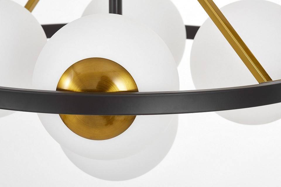 Люстра на штанге LUMINA DECO Donzano 5 ламп черная/белая LDP 8034-5 BK+WT