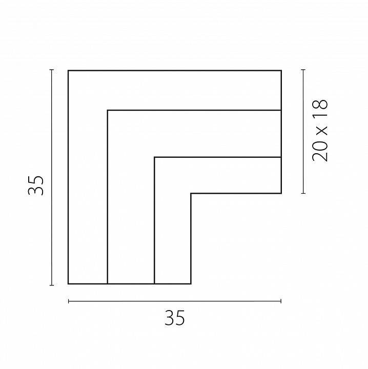 Соединитель угловой L-образный для треков накладных Lightstar Linea 506447