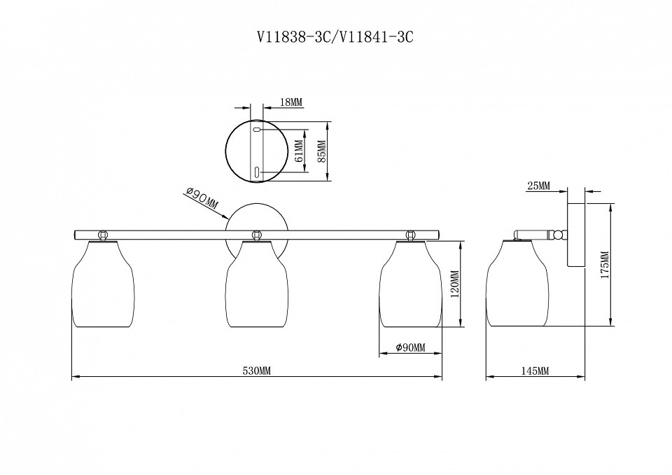 Спот Moderli Adalina V11841-3C