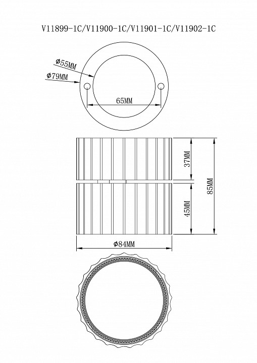 Накладной светильник Moderli  V11901-1C