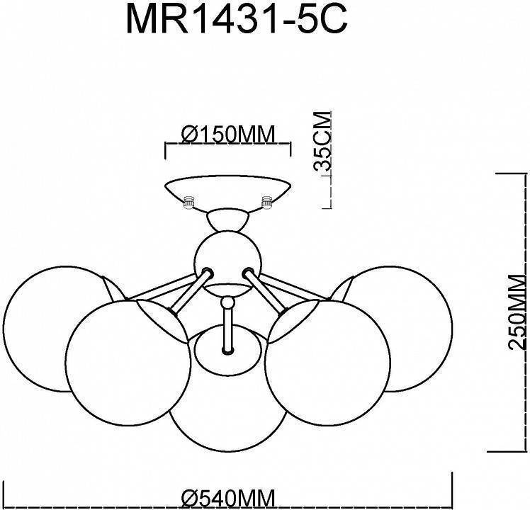Люстра на штанге MyFar Kate 5 ламп MR1431-5C