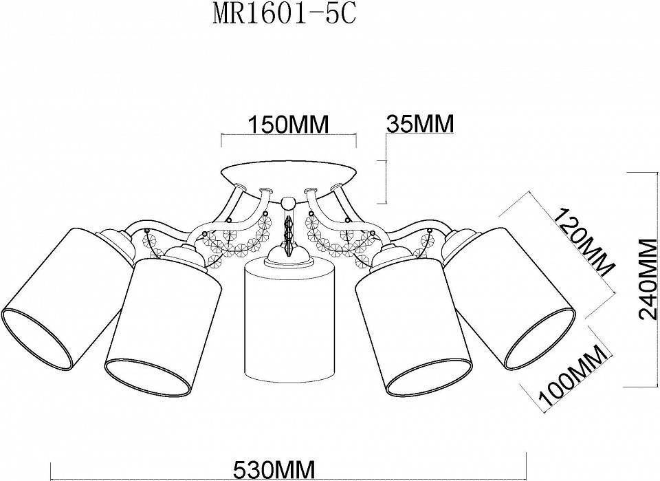 Потолочная люстра MyFar Patrick MR1601-5C