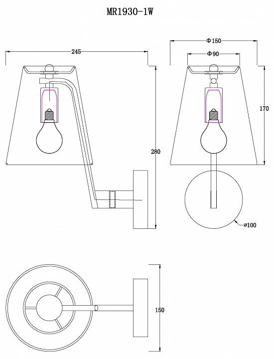 Бра MyFar Aurora MR1930-1W