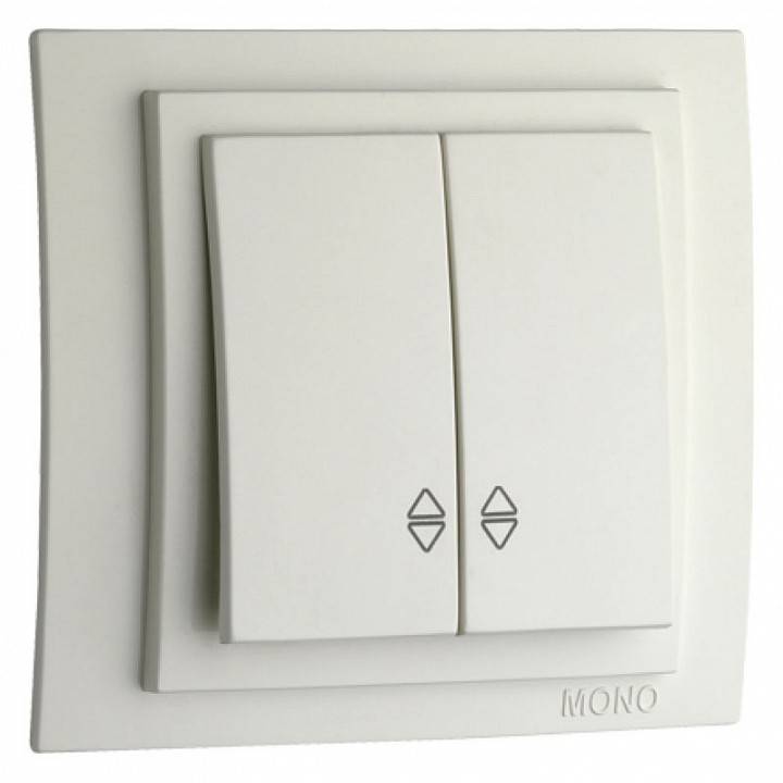 Выключатель проходной двухклавишный без рамки Mono Electric Despina / Larissa 500-001923-111