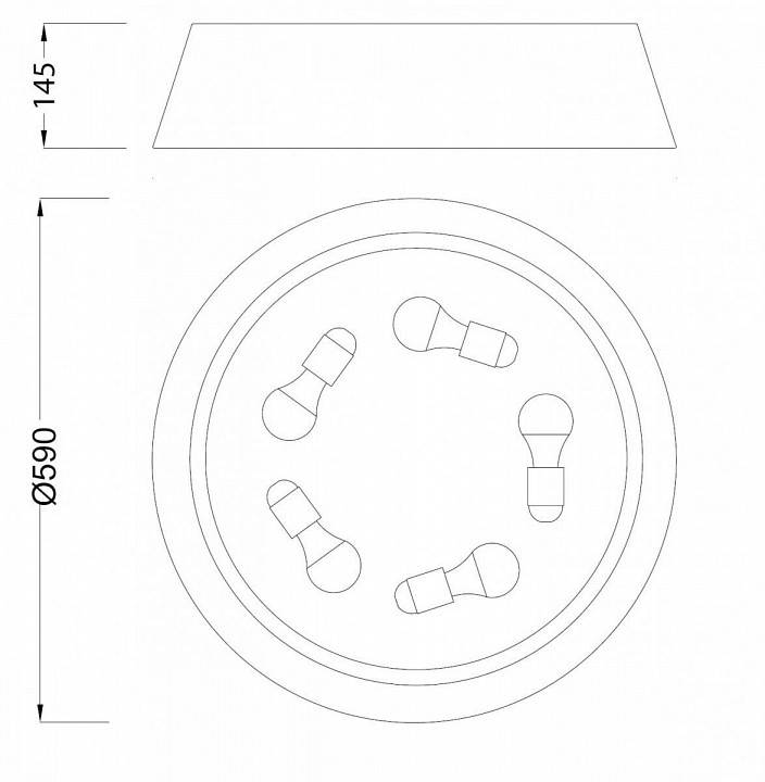 Светильник потолочный Mantra Nordica 5xE27 600 мм белый 4966E
