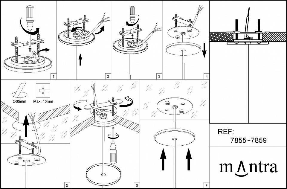 Подвесной светильник Mantra Elsa 8251+7856