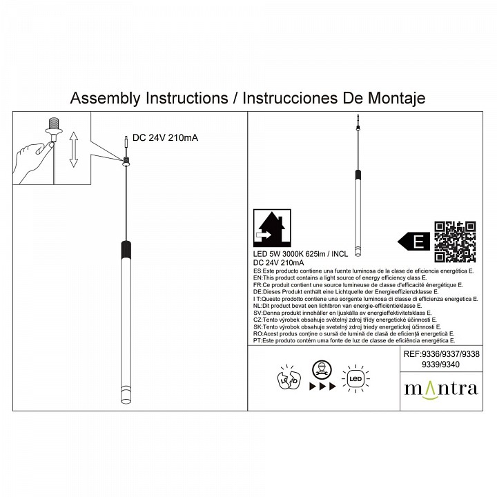Подвесной светильник Mantra Moana 9336