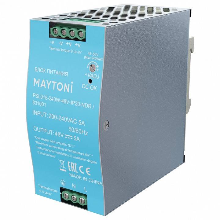Блок питания Maytoni 24В 15 Вт IP20 на DIN-рейку 831001