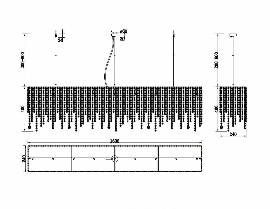 Подвесной светильник Maytoni Empress 9 ламп хром DIA002PL-09CH