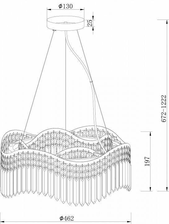 Подвесная люстра Maytoni Gracia 6 ламп DIA201PL-06G