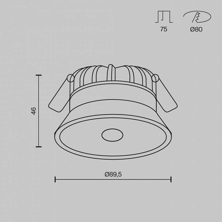 Встраиваемый светильник Maytoni Okno DL055-8W3K-SEN-W