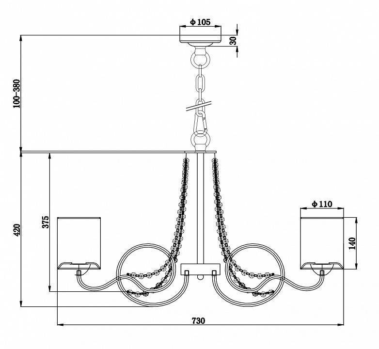 Подвесная люстра Freya Bonadonna 6 ламп FR2036PL-06G