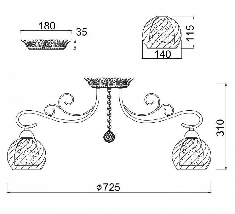 Потолочная люстра Freya Nella 8 ламп FR2662-PL-08-BZ