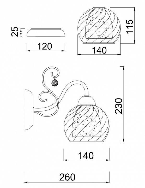 Бра Freya Nella FR2662-WL-01-BZ