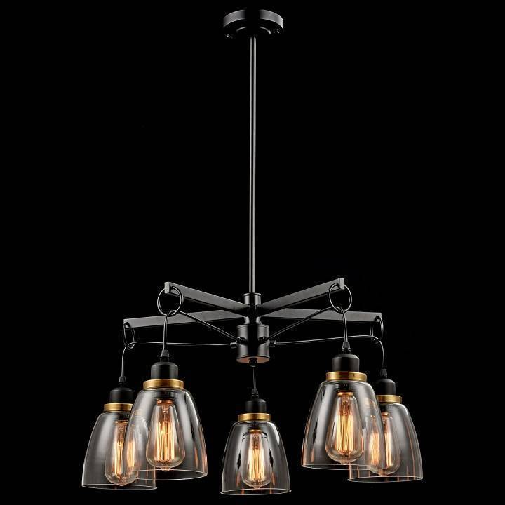 Люстра на штанге Freya Louise 5 ламп FR4167-PL-05-BL