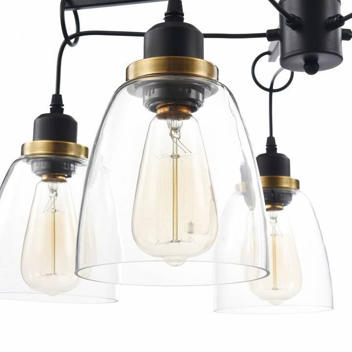 Люстра на штанге Freya Louise 5 ламп FR4167-PL-05-BL