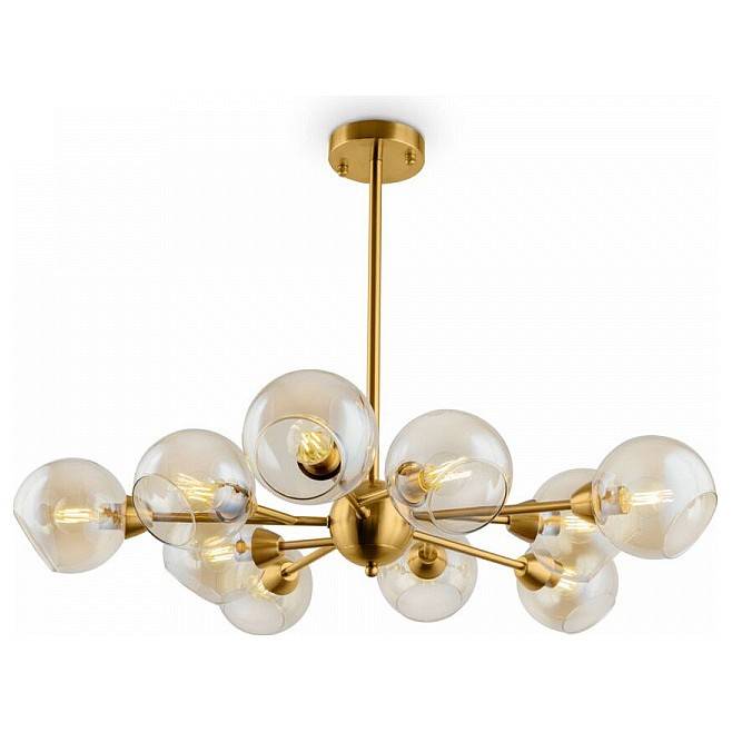 Люстра на штанге Freya Sherry 10 ламп FR5121PL-10G