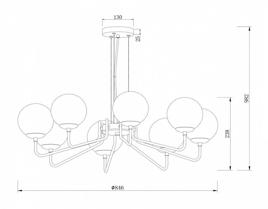 Подвесная люстра Freya Moricio 8 ламп FR5140PL-08GB