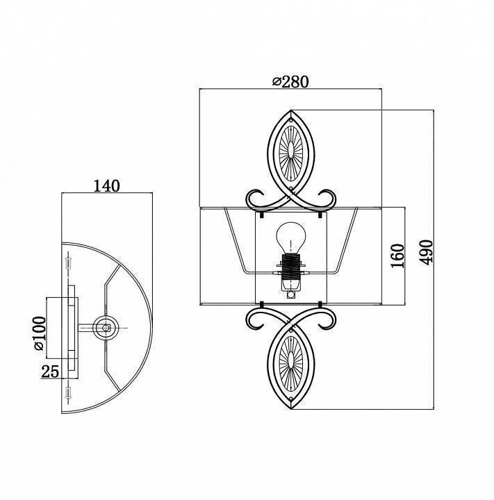 Бра Maytoni Luxe H006WL-01G