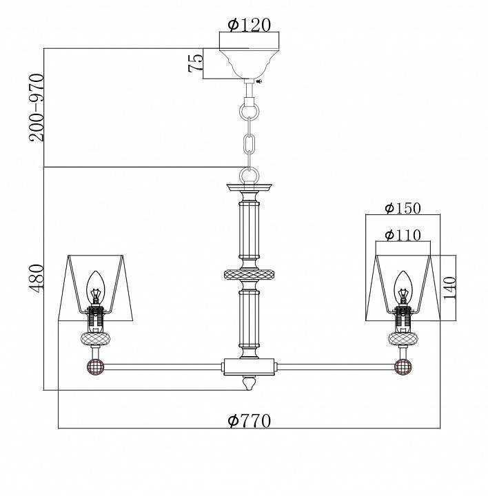 Подвесная люстра Maytoni Riverside 8 ламп MOD018PL-08CH