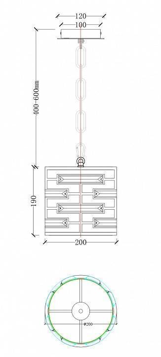 Подвесной светильник Maytoni Frontera 1 лампа MOD067PL-01CH